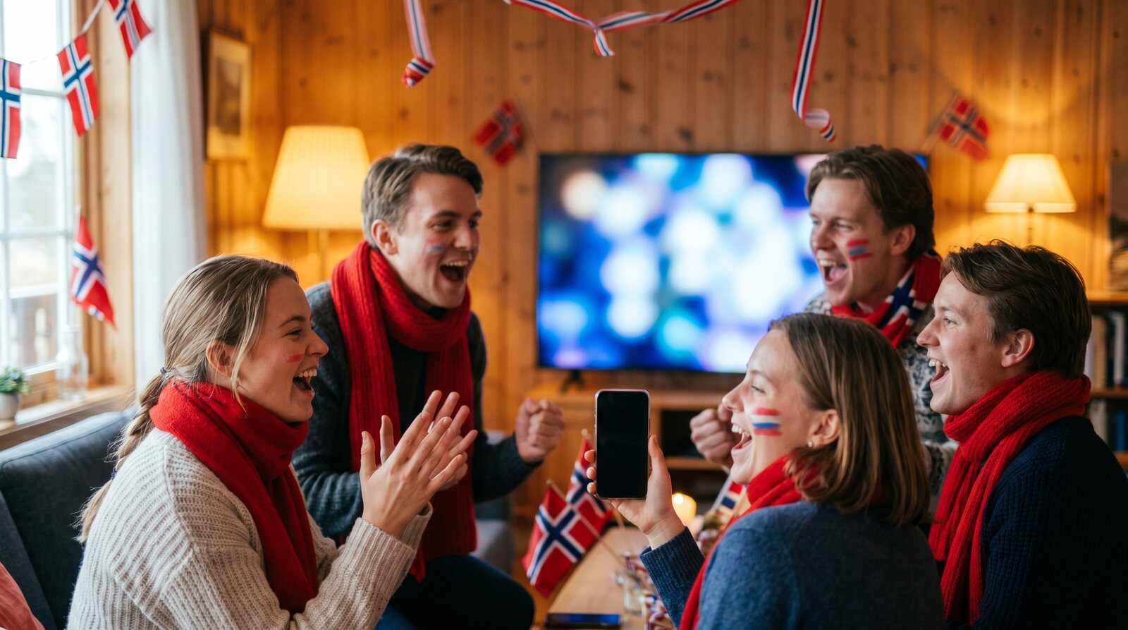 Fotballfans spiller musikkbingo før kampen